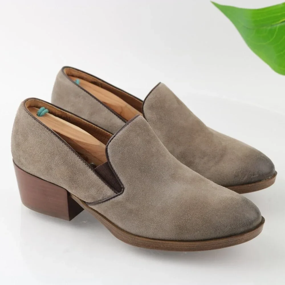 Sofft Women's Velina Boot Size‎ 8.5 Gray Taupe Suede Shootie Ankle Pump Low Heel
